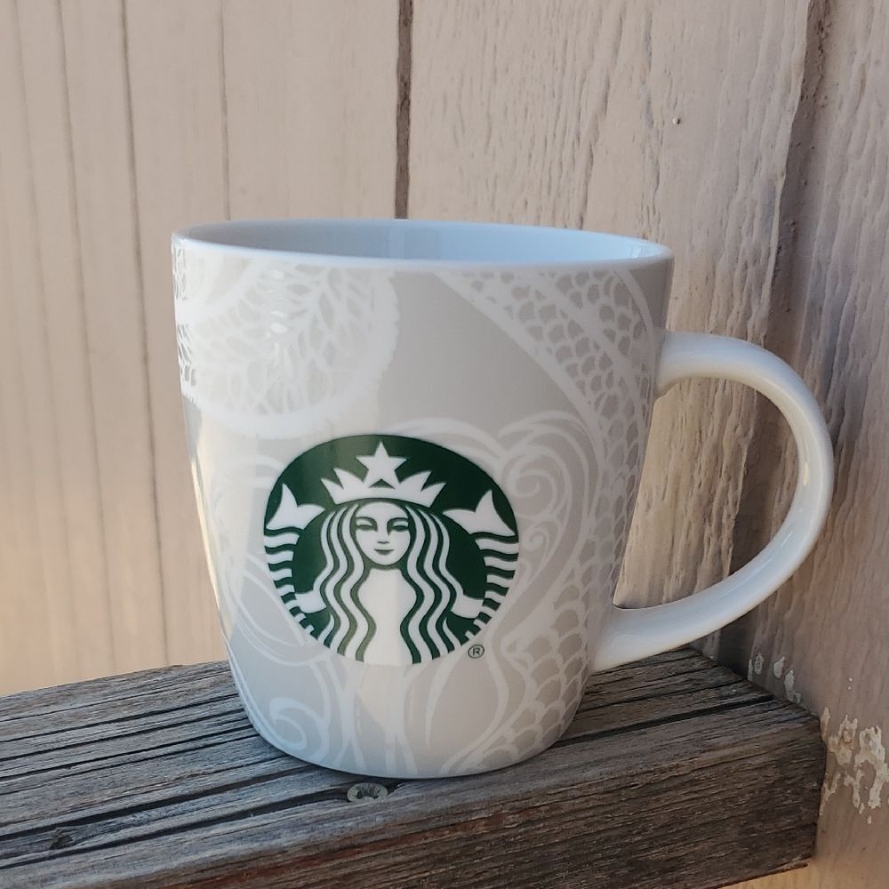 Starbucks White Lace Siren Mug – Boho Ceramic Coffee Cup | Cozy Cocoa Style